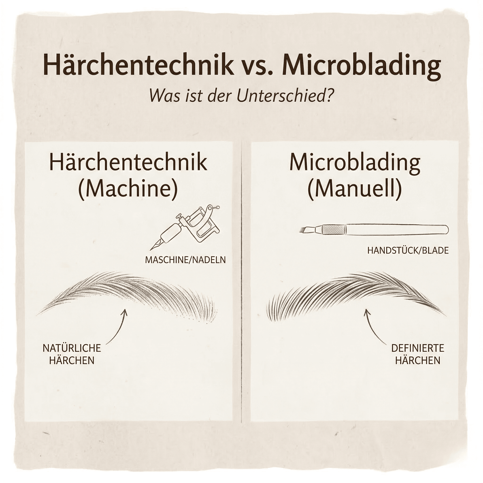 Härchentechnik vs. Microblading – Vergleich der Augenbrauen-Techniken